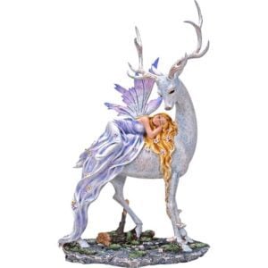 Sleeping Fairy on Stag Statue