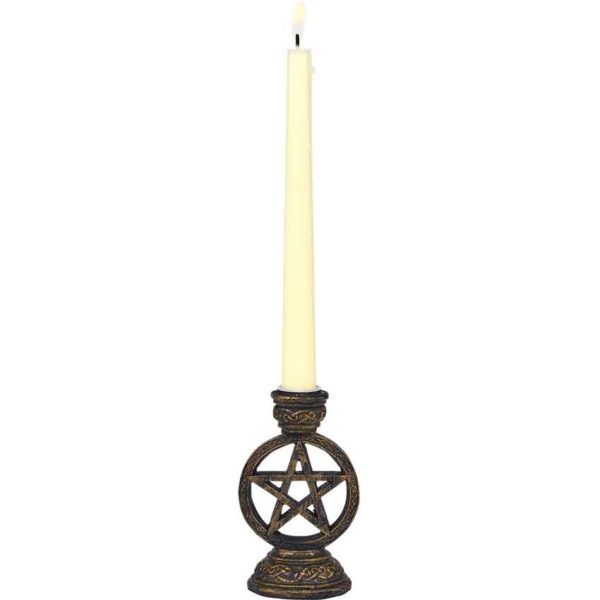 Bronze Pentacle Incense and Candleholder