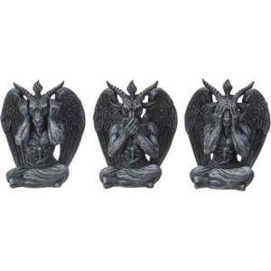 No Evil Baphomet Statue Set