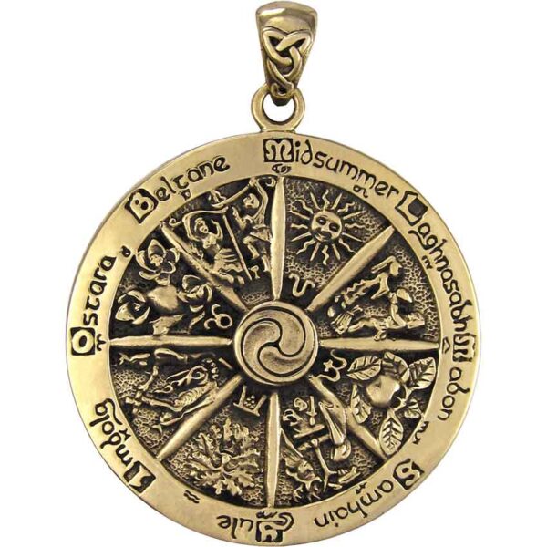 Bronze Wheel of the Year Pendant