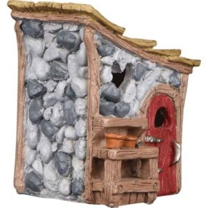 Mossy Fairy Garden Shed Statue