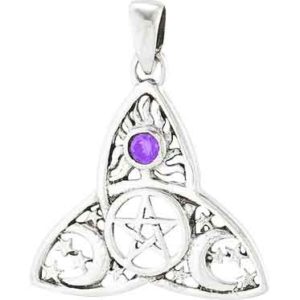 Amethyst Celestial Triquetra Pendant