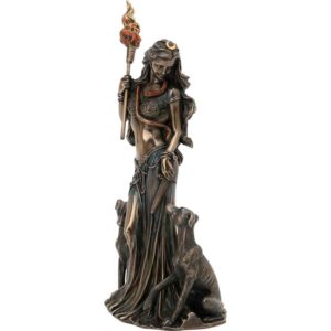 Goddess Hecate and Her Hounds Statue