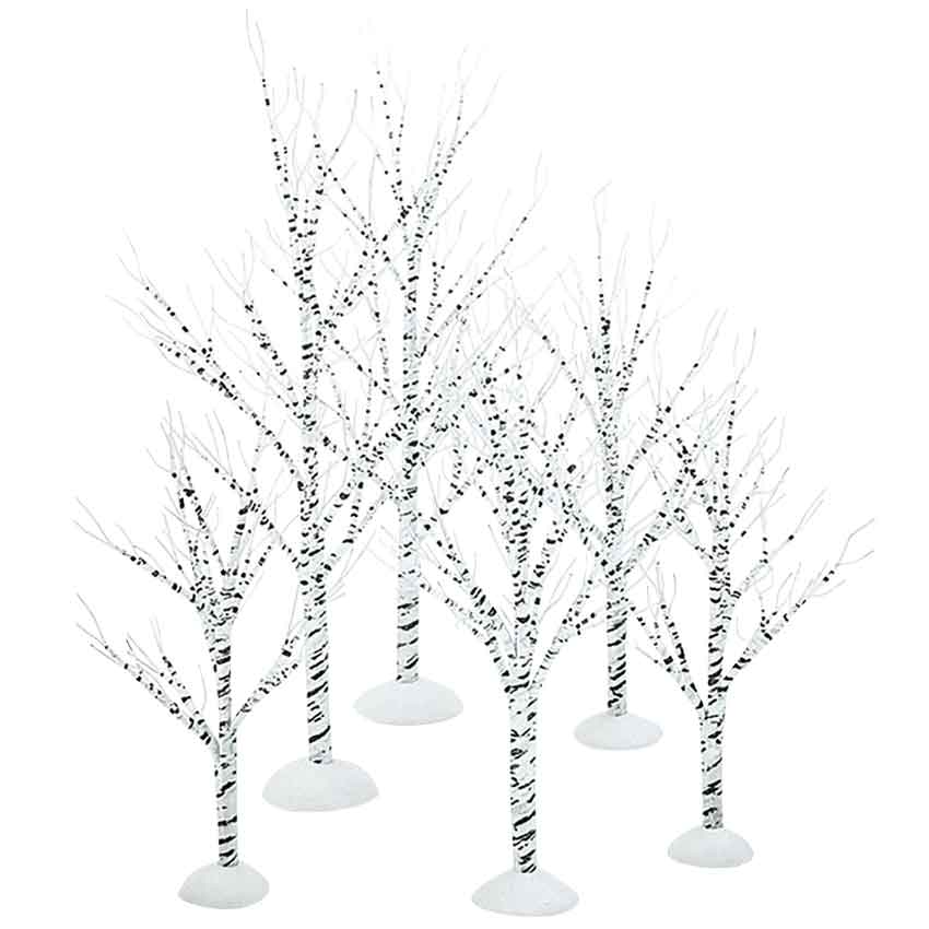Winter Birch Trees - Set of 6 - Village Landscapes and Trees by ...