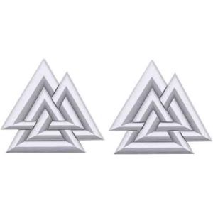 Silver Viking Valknut Post Earrings