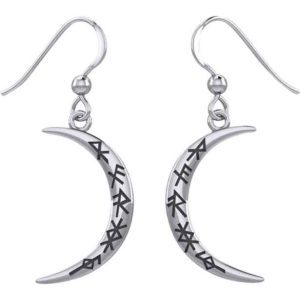 Crescent Moon with Bind Runes Earrings