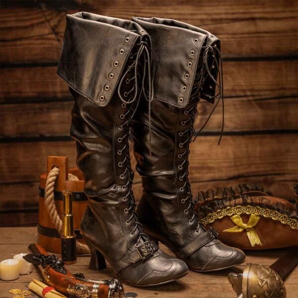 Women's Fold Over Tall Pirate Boots