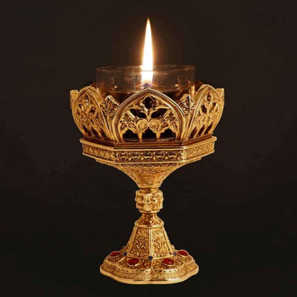 Golden Cathedral Votive Candle Holder