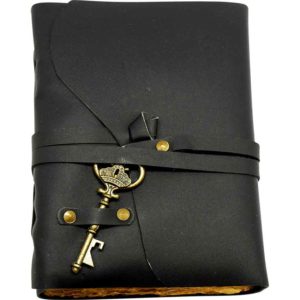 Black Soft Leather Journal with Key