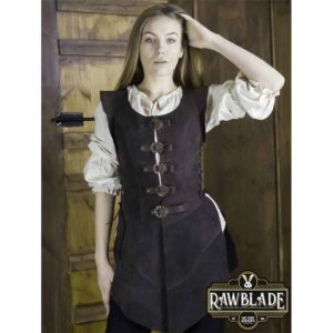 Julienne Long Leather Jerkin - Brown