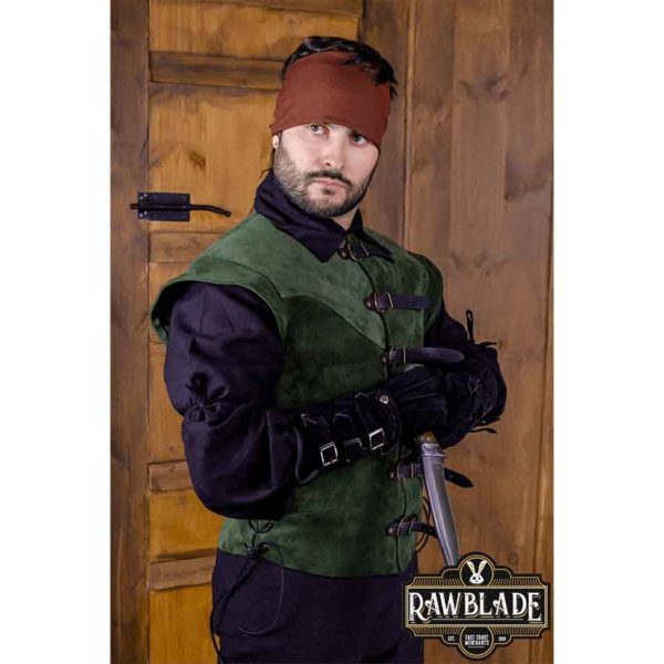 Jules Short Split Leather Jerkin - Green