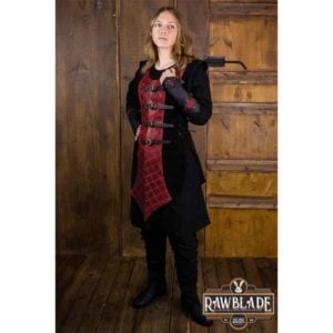 Highland Long Leather Jerkin - Red