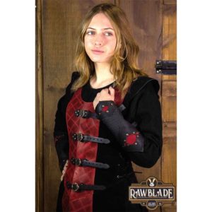 Highland Long Leather Jerkin - Red