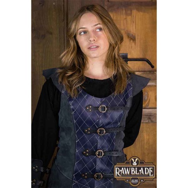 Highland Long Leather Jerkin - Blue