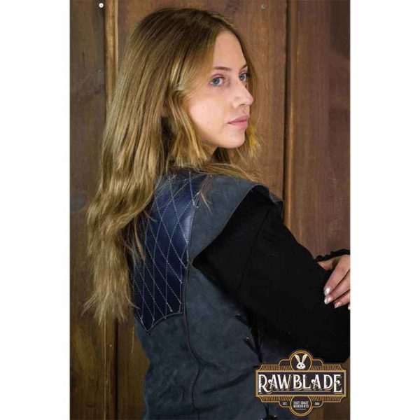 Highland Long Leather Jerkin - Blue