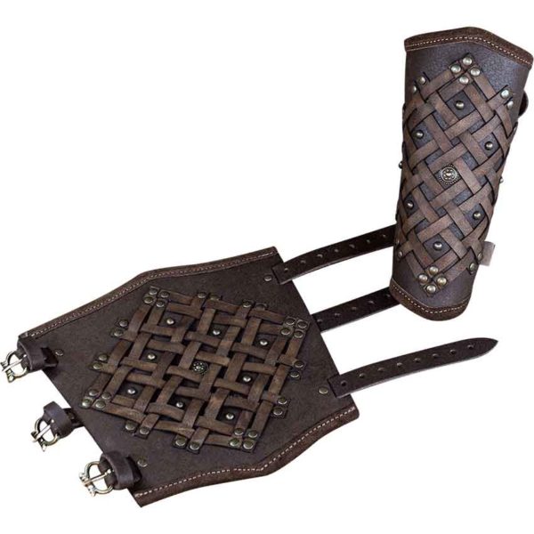 Brawley Studded Bracers - Brown
