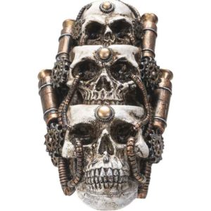 Steampunk Skull Trio Backflow Incense Burner