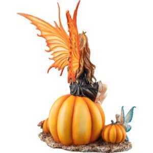 Fairy Sitting on a Pumpkin Statue