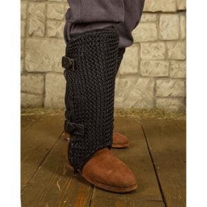 Connor Blackened Chainmail Greaves