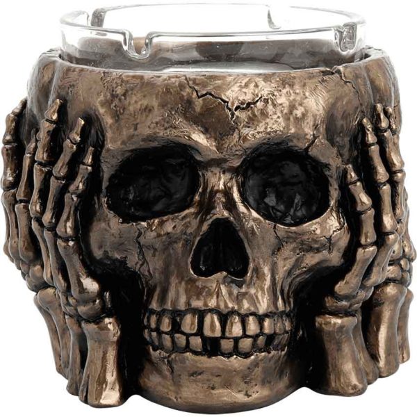 Three Wise Skulls Ashtray