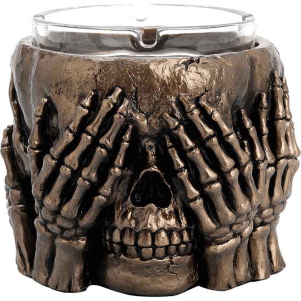 Three Wise Skulls Ashtray