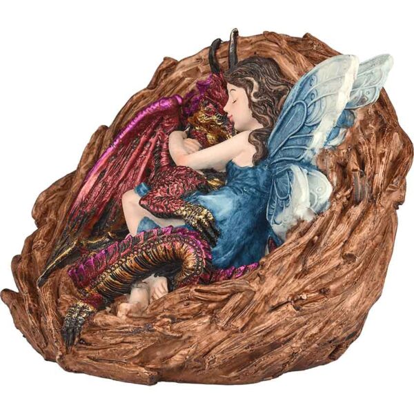 Fairy Nesting with Dragon Statue