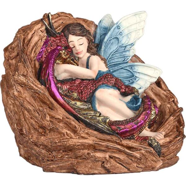 Fairy Nesting with Dragon Statue