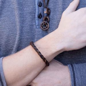 Double Braid Medieval Leather Bracelet