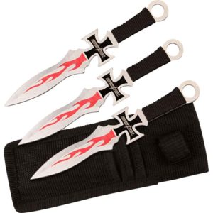 Flaming Cross Throwing Knife Set