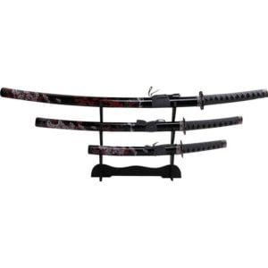 Black Flower Saya Samurai Katana