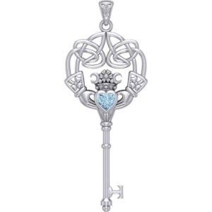 Claddagh Key Silver Pendant