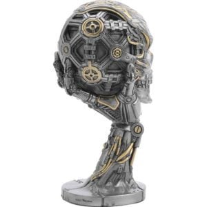 Steampunk Skull in Hand Statue