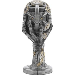 Steampunk Skull in Hand Statue