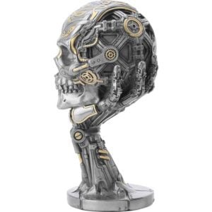 Steampunk Skull in Hand Statue