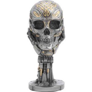 Steampunk Skull in Hand Statue