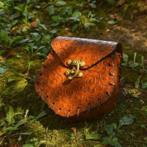 Elven Swirl Leather Pouch