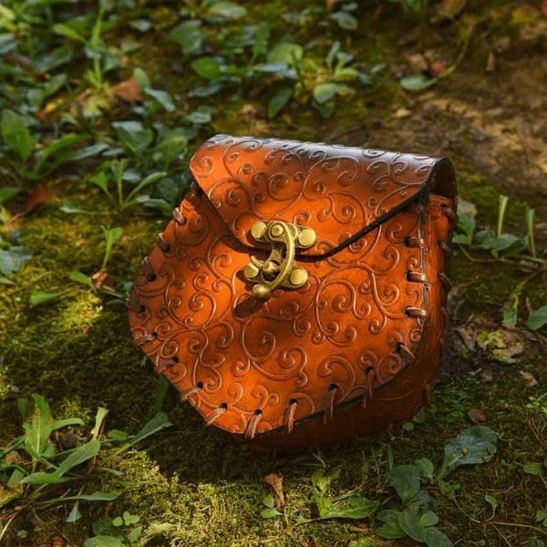 Elven Swirl Leather Pouch