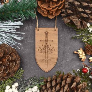 Anduril and Tree of Gondor Christmas Ornament