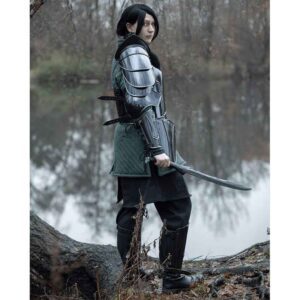 Katharina Blackened Steel Greaves