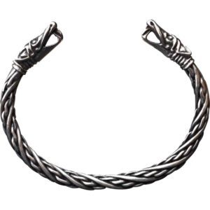 Small Dragon Head Viking Bracelet - Pewter