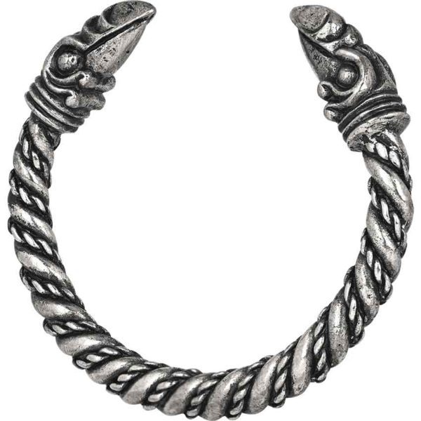 Large Odins Raven Viking Bracelet - Pewter