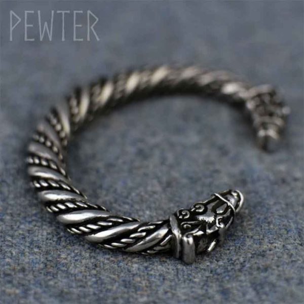 Large Sleipnir Viking Bracelet - Pewter