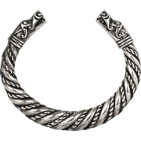 Tapered Viking Dragon Bracelet - Pewter