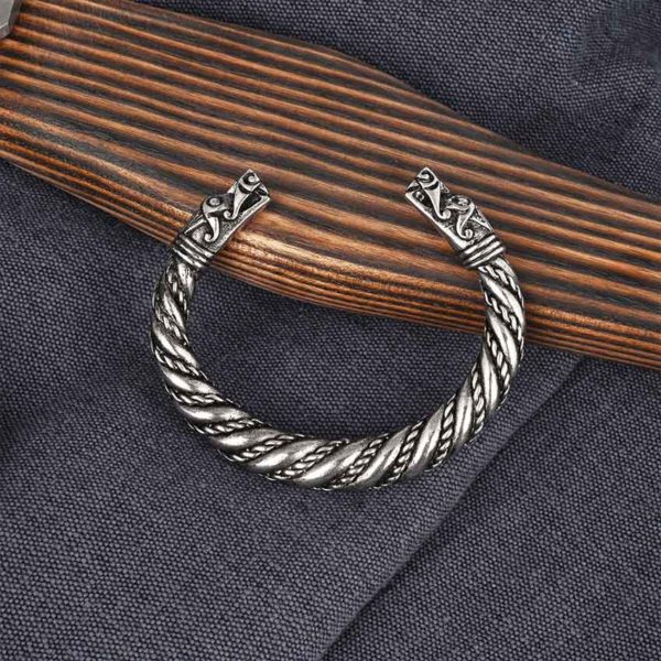 Tapered Viking Dragon Bracelet - Pewter