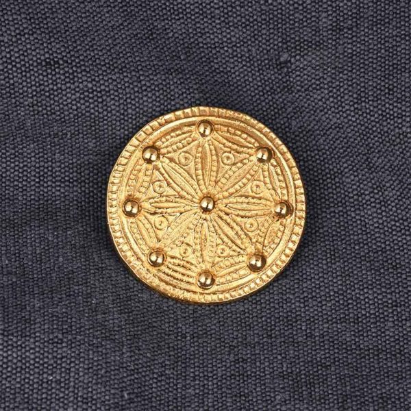 Medium York Disc Viking Brooch - Gold Plated