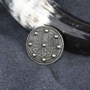 Medium York Disc Viking Brooch - Pewter