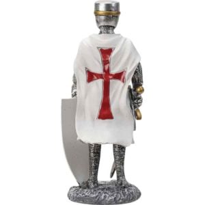 Templar Knight with Sword and Shield Statue