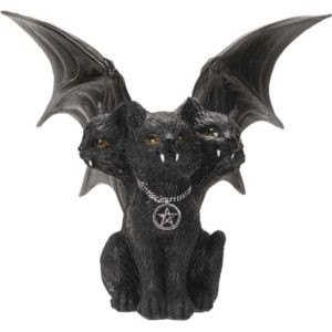 Winged Triple-Headed Cat Statue