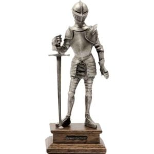 Silver Knight with Sword Statue