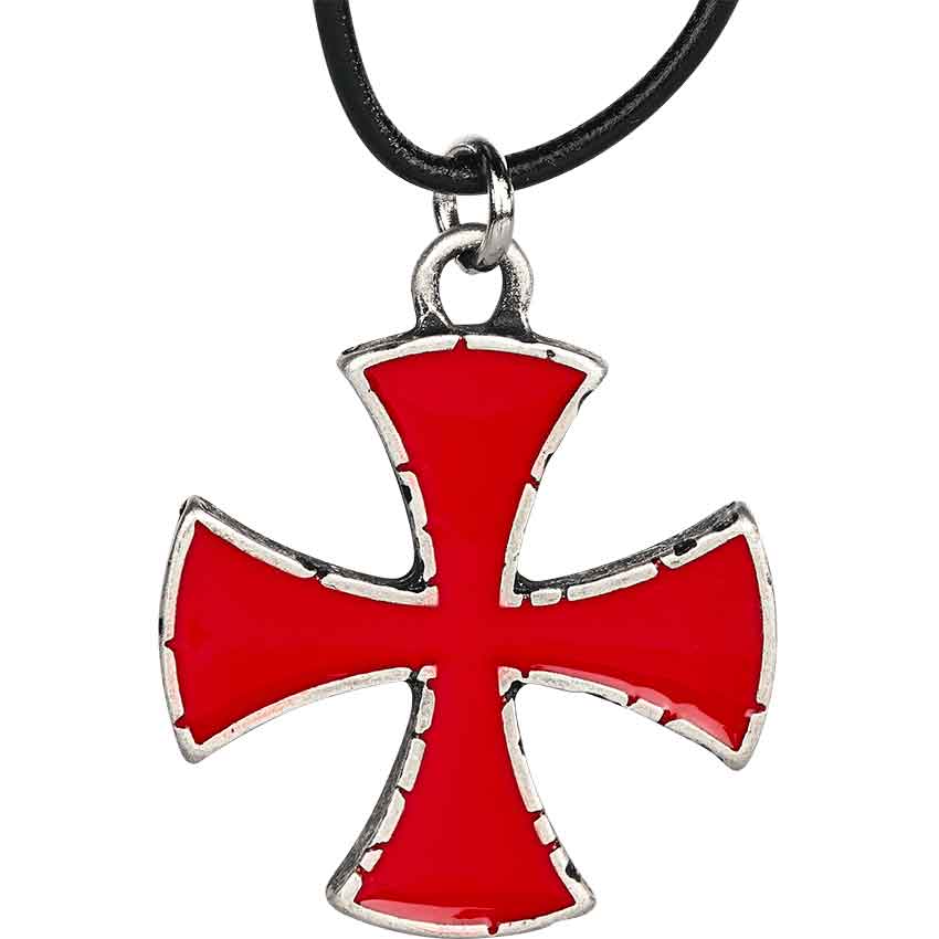 Red Templar Cross Necklace